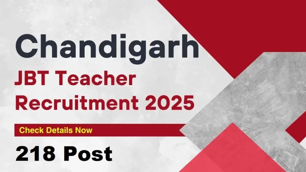 Chandigarh JBT Primary Teacher Recruitment 2025