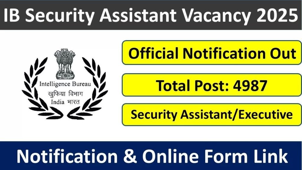 IB Security Assistant Recruitment 2025
